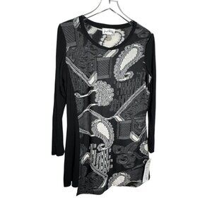 Joseph Ribkoff Womens size 14 tunic top black & white long sleeve top NWT
